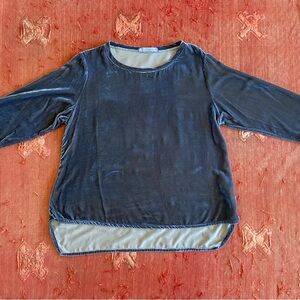 Cut Loose blue velvet pullover top size S